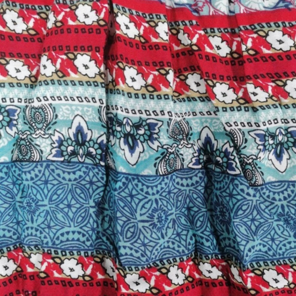 Boho Paisley Flounce Sleeve Backless Maxi Dress - Picture 8 of 8